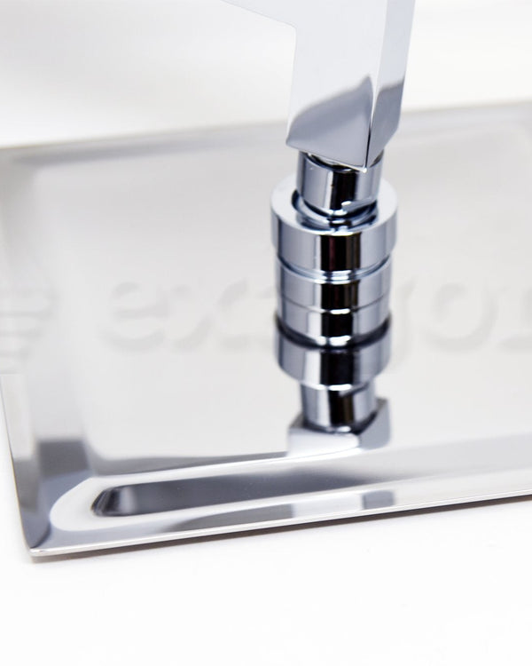 Set miscelatore incasso soffione 20x20 doccia slim cromo Cromo Lucido, componenti inclusi smontati: corpo incasso, placca...