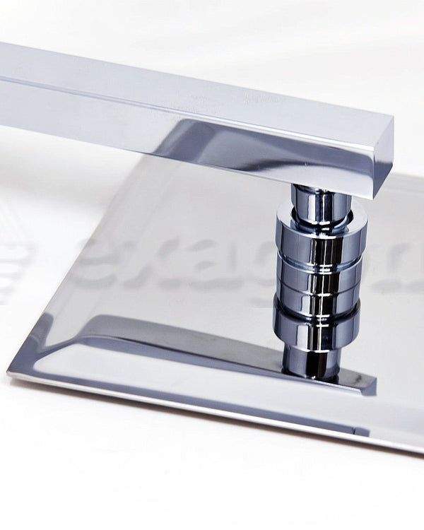 Set miscelatore incasso soffione 20x20 doccia slim cromo Cromo Lucido, componenti inclusi smontati: corpo incasso, placca...