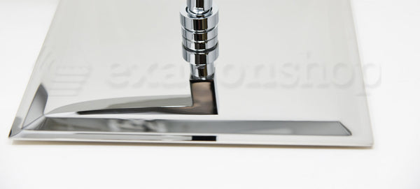 Set soffione 30x30 slim miscelatore doccia incasso 2 vie braccio 33 cm e doccetta cromo Smart