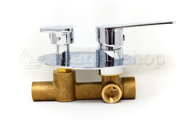 Set miscelatore doccia incasso 2 vie con soffione 20x20 slim cromo Smart