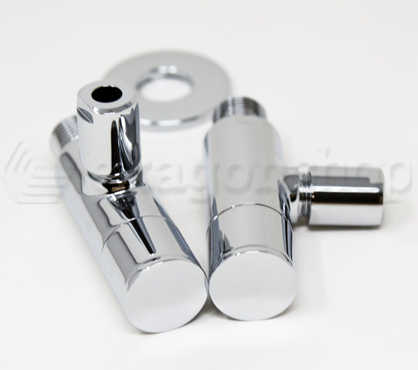 Coppia rubinetti sottolavabo con filtro 1/2 in ottone cromato Smart