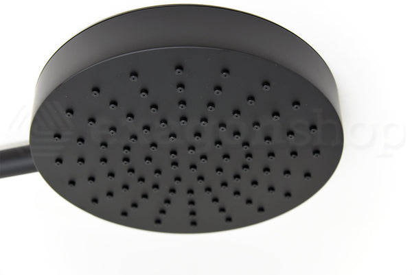 Soffione 25 cm Smart spessore 4 cm con braccio in acciaio nero opaco