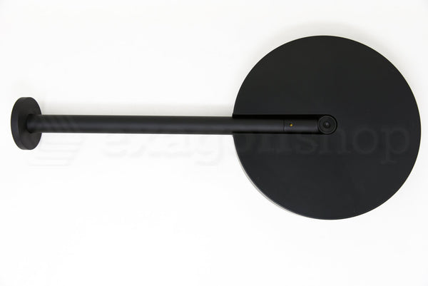 Soffione 25 cm Smart spessore 4 cm con braccio in acciaio nero opaco