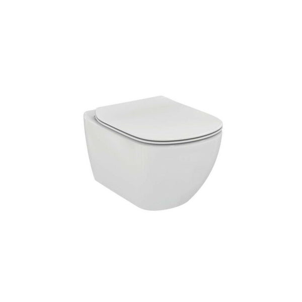 Ideal Standard Tesi Aquablade Coppia sanitari Vaso e Bidet Sospesi con Sedile rallentato Bianco europeo T354601 + T355201