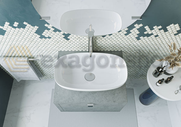 Mobile bagno Grigio Cielo 60x50 Thema un cassetto e Lavabo da appoggio