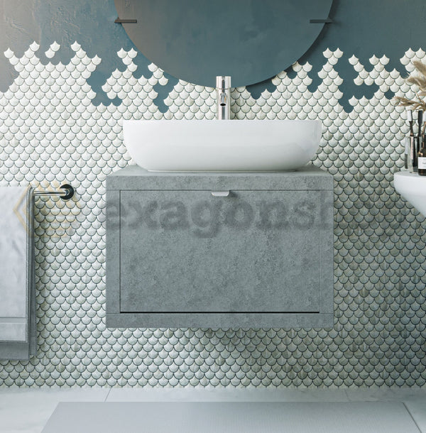 Mobile bagno Grigio Cielo 60x50 Thema un cassetto e Lavabo da appoggio