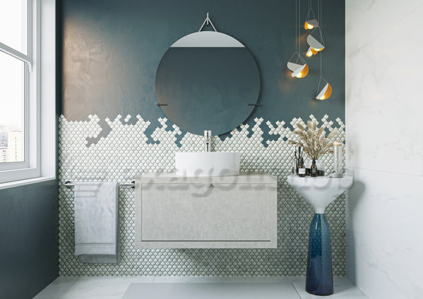 Mobile bagno Grigio Caldo 80x50 Thema un cassetto e Lavabo da appoggio
