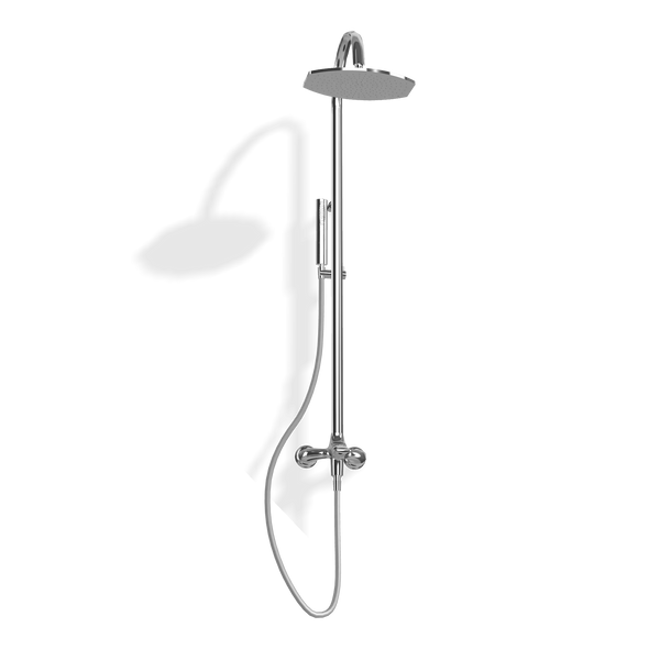 Treemme Hedò IT0960CCHEZZ colonna doccia con miscelatore doccetta e soffione 32x20 anticalcare in ottone cromo