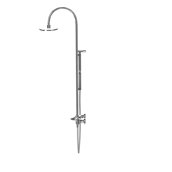 Treemme Hedò IT0960CCHEZZ colonna doccia con miscelatore doccetta e soffione 32x20 anticalcare in ottone cromo