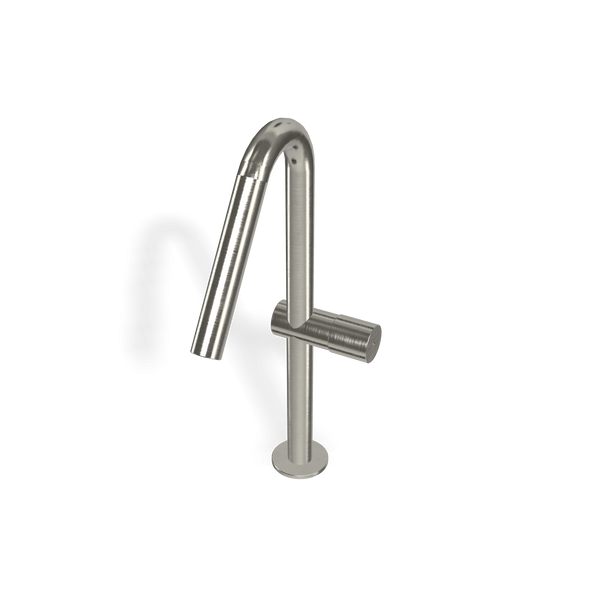 Treemme 22mm miscelatore lavabo alto monocomando canna ad ombrello inox satinato