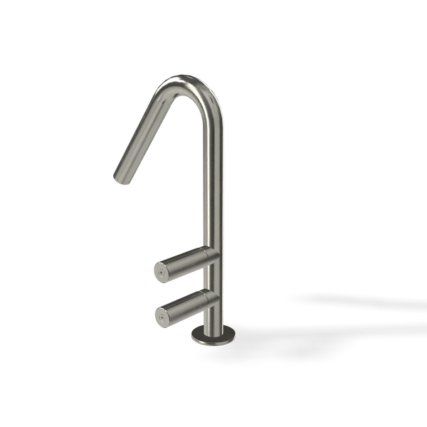 Treemme 22mm IT3014IS2GZZ miscelatore lavabo alto monoforo con canna ad ombrello inox satinato