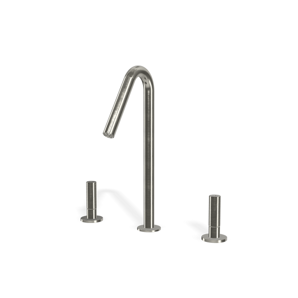 Treemme 22mm IT6011IS2GZZ batteria lavabo altezza bocca 16 cm inox satinato