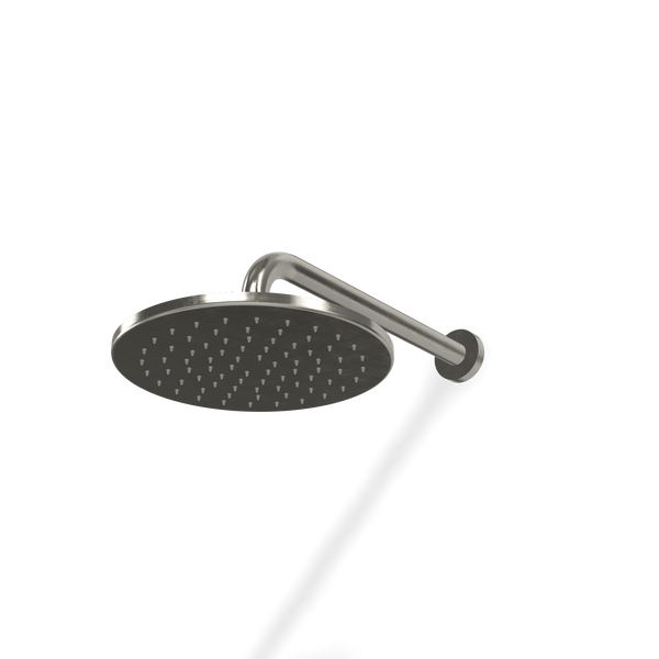 Treeemme 22mm Soffione doccia 25 cm a parete braccio 35 cm inox satinato