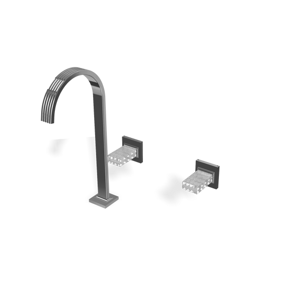 Treemme Kea RWIT7A85CCRO batteria lavabo maniglia in cristallo trasparente senza parte incasso cromo