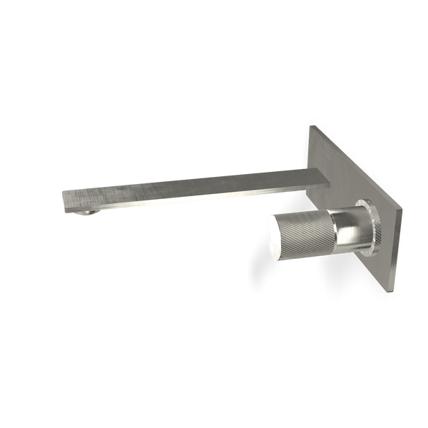 Treemme 3.6 RWIT9AA6IS21 miscelatore lavabo a muro con maniglia zigrinata senza parte incasso inox satinato