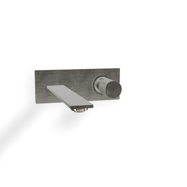 Treemme 3.6 RWIT9AA6IS21 miscelatore lavabo a muro con maniglia zigrinata senza parte incasso inox satinato