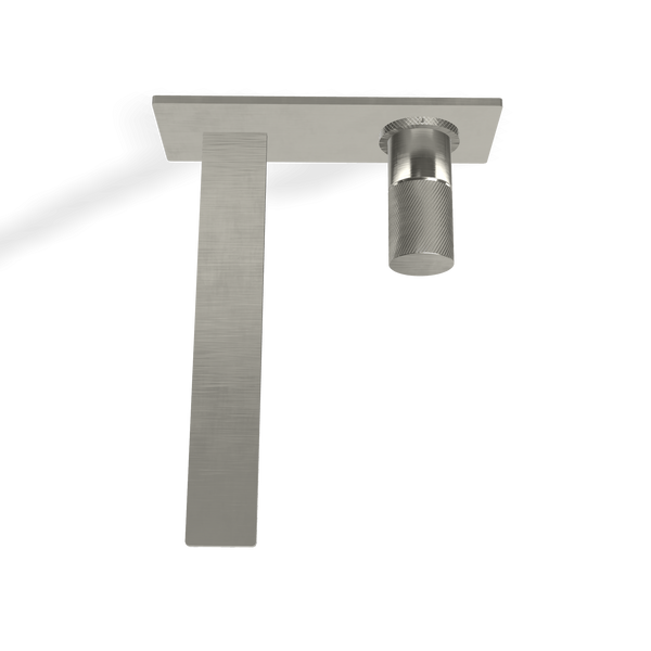 Treemme 3.6 RWIT9AA6IS21 miscelatore lavabo a muro con maniglia zigrinata senza parte incasso inox satinato