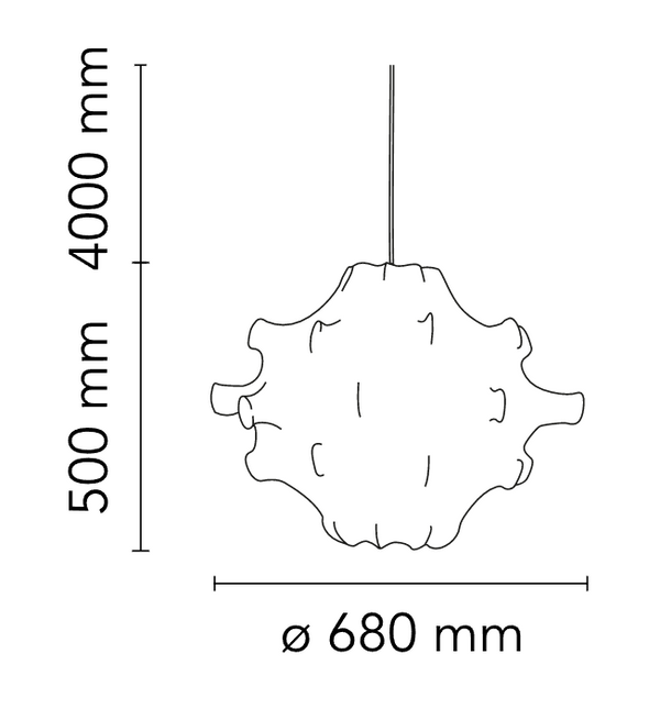 Flos Taraxacum 1 Lampada 68 cm a Sospensione resina Cocoon Bianco