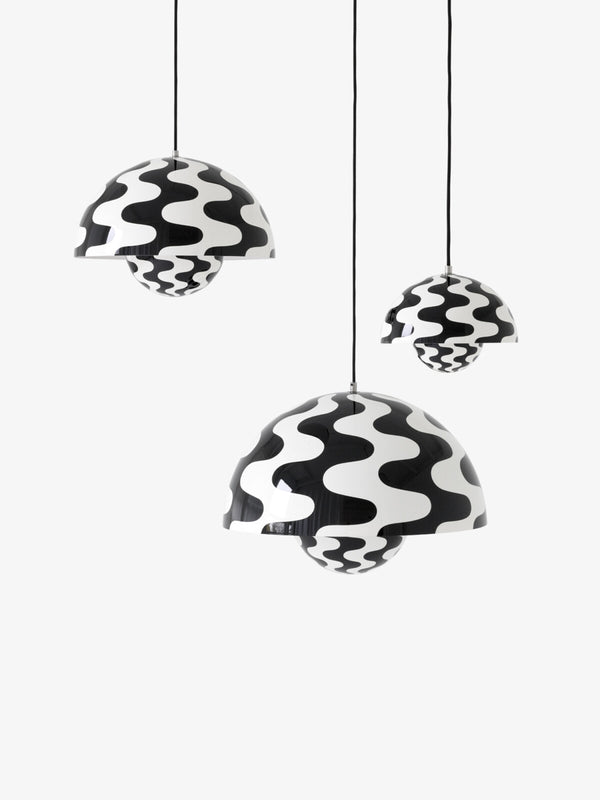&Tradition Flowerpot Vp1 Lampadario A Sospensione 23 Cm Diametro con pattern black&white