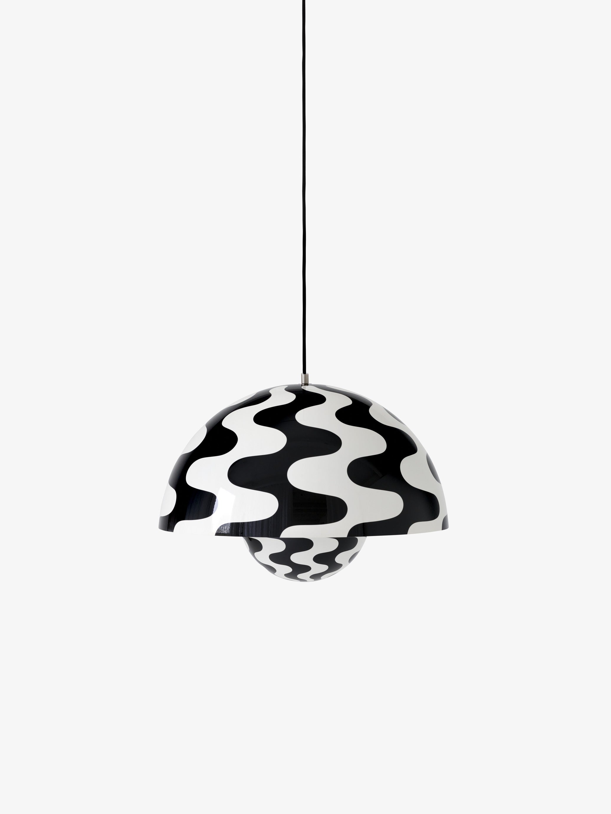 &Tradition Flowerpot Vp2 Lampadario A Sospensione 50 Cm Diametro Con Pattern Black&White
