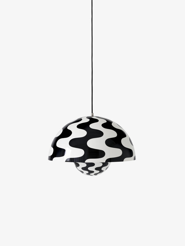 &Tradition Flowerpot Vp2 Lampadario A Sospensione 50 Cm Diametro Con Pattern Black&White