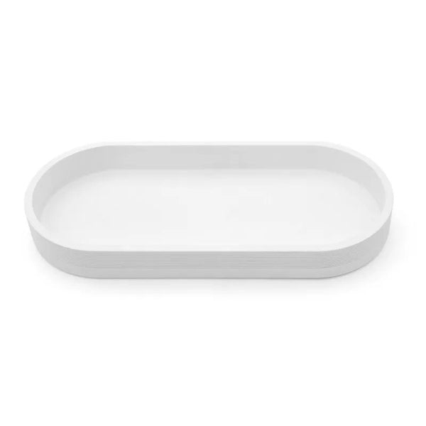 Vassoio portaoggetti portasapone in poliresina bianco Marika