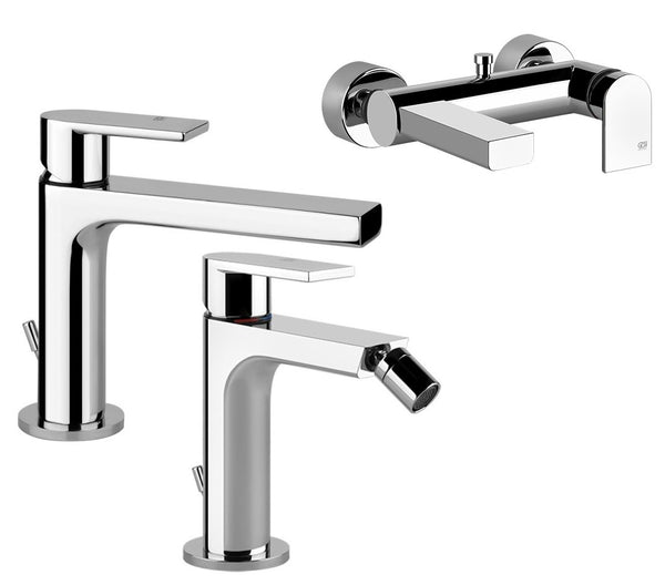Gessi Emporio Via Manzoni Set miscelatori Lavabo Bidet E Vasca esterno Cromo
