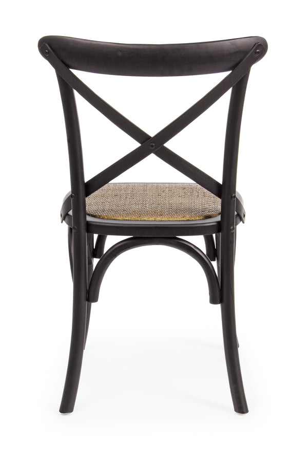 Andrea Bizzotto Cross Country sedia in rattan naturale e legno nero 0743234