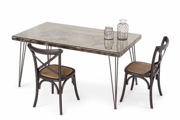 Andrea Bizzotto Cross Country sedia in rattan naturale e legno nero 0743234