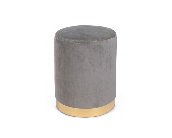 Andrea Bizzotto Lucilla Pouf glamour effetto velluto grigio 0748177