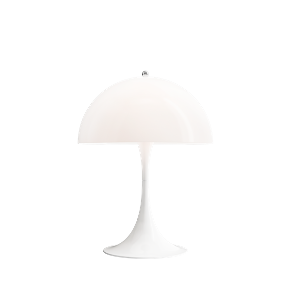Louis Poulsen Panthella Table Lampada Da Tavolo bianco, vista posteriore con attacco elettrico