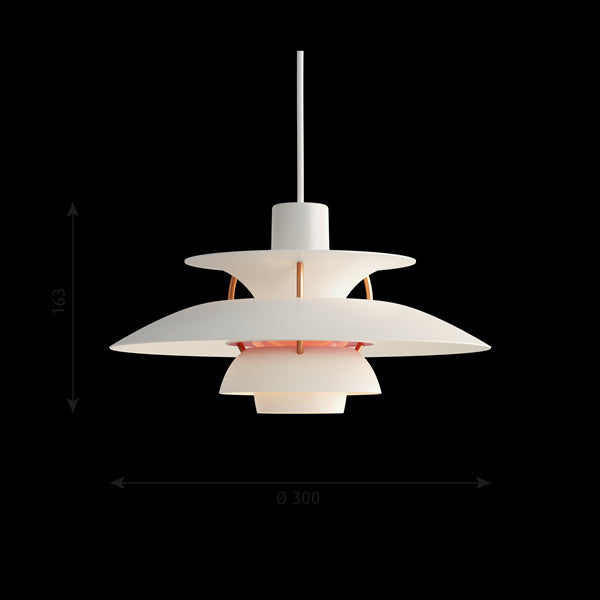 Lampada da soffitto A Sospensione 20W E14 bianco moderno PH 5 Mini Louis Poulsen