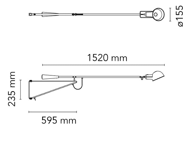 Flos 265 Small Lampada da parete 152 cm orientabile a luce diretta 75W Chromatica