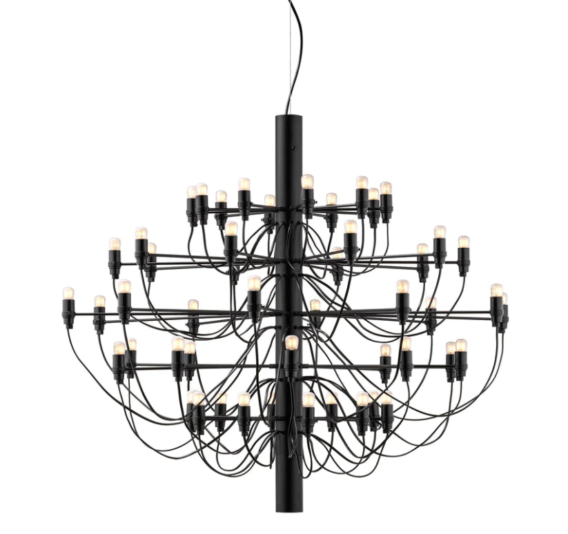Flos 2097/50 Frosted Bulbs Lampadario 100 cm a bulbi opachi ottone nero opaco