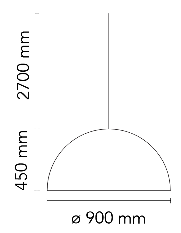Flos Skygarden 2 Lampada 90 cm sospesa Nero Opaco, particolare del diffusore luminoso