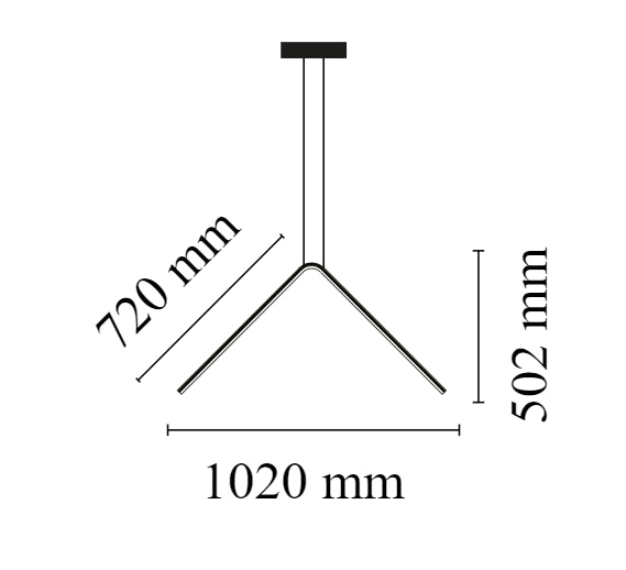 Flos Arrangements Broken Line Lampada a sospensione 102 cm Nero Opaco