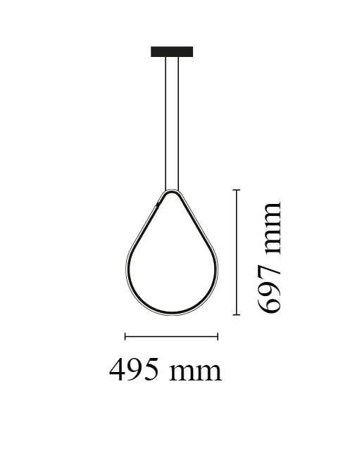 Flos Arrangements Drop Up Lampada a goccia sospesa a luce diffusa in alluminio Nero Opaco