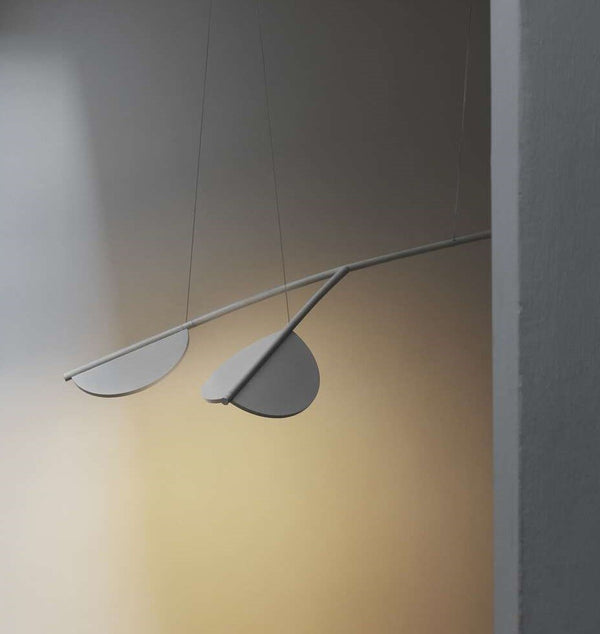 Flos Almendra Organic Long S2 Lampada Sospesa A Luce diffusa bay blue metallized