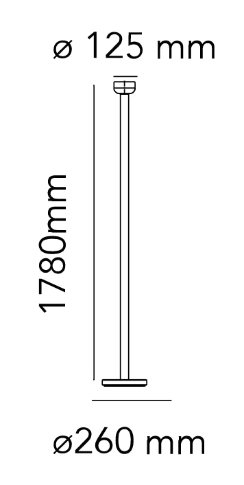 Flos Bellhop Floor Lampada da pavimento rosso mattone con base in cemento