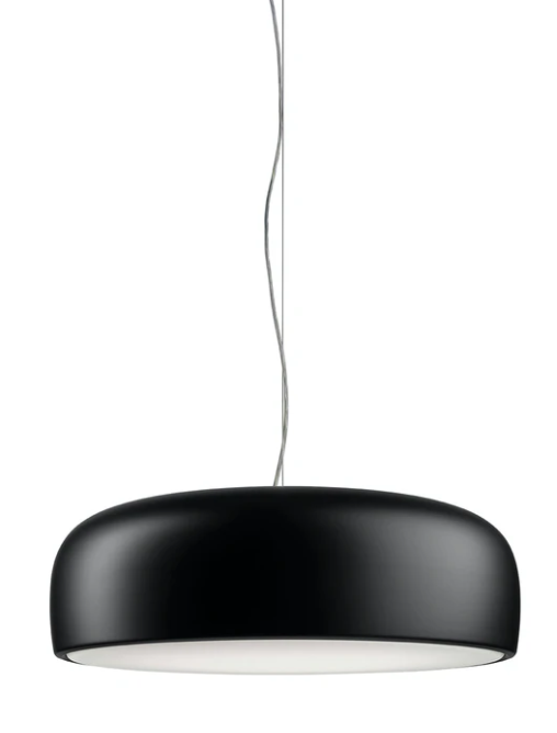 Flos Smithfield Suspension Pro Lampada led 60 cm A spenta, dettaglio del corpo lampada e dei materiali