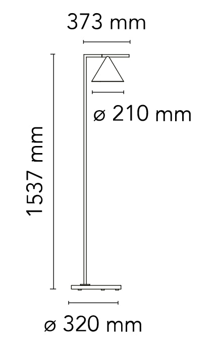 FLOS Captain Flint Lampada da pavimento 154 cm direzionabile a luce diretta Antracite Marmo Nero