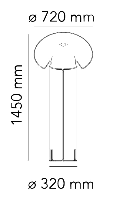 Flos Chiara Floor lampada Da pavimento H.145 cm in acciaio inox con bordi neri