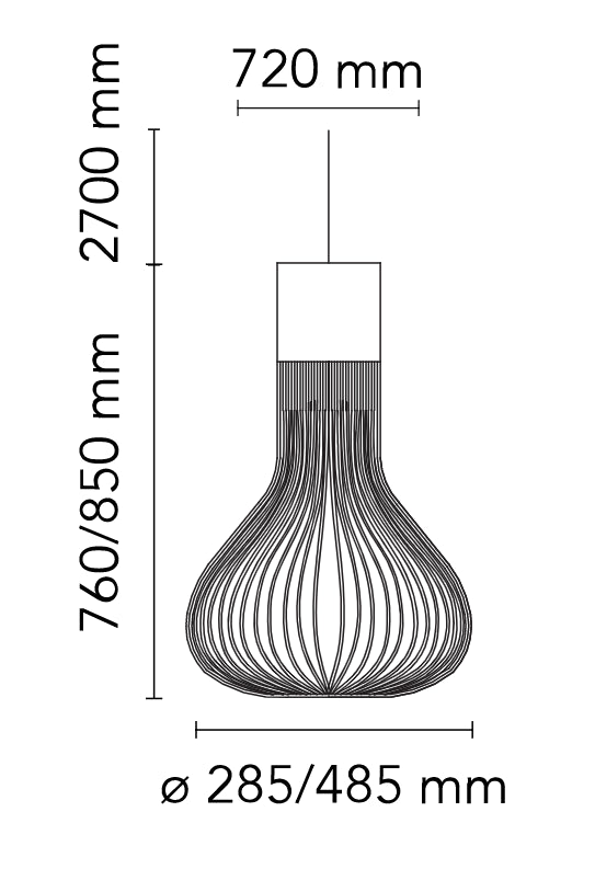 Flos Chasen Lampada a sospensione 48 cm a luce diffusa in vetro borosilicato e acciaio nero