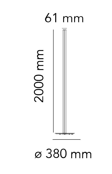 Flos Coordinates Floor Lampada da pavimento 200 cm a luce diffusa in alluminio anodized Champagne