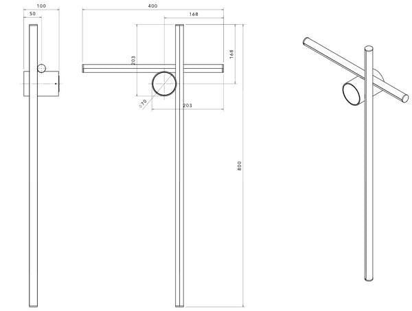 Flos Coordinates Wall 2 Lampada verticale e orizzontale da parete Argent Moon