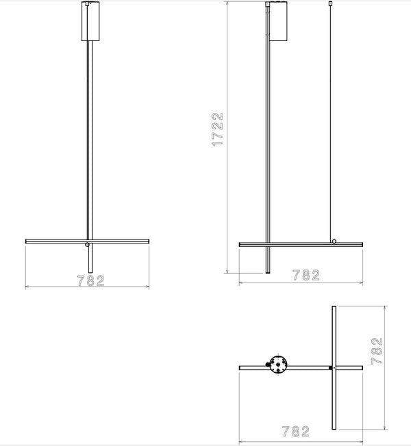 Flos Coordinates Ceiling 1 Long Lampada a Sospensione Champagne Anodizzato