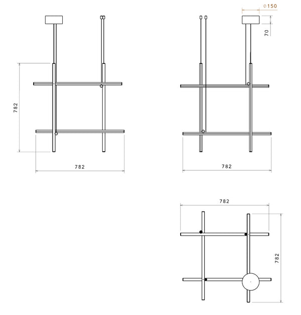 Flos Coordinates Suspension 3 Lampada led a sospensione a luce diffusa Argent Moon