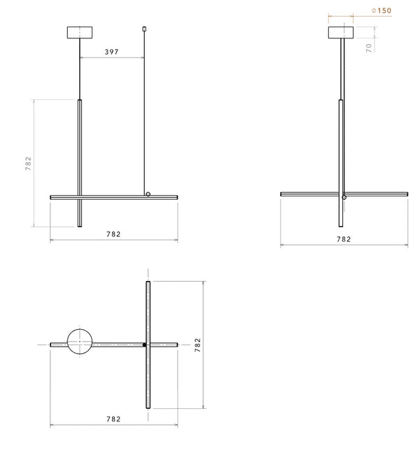 Flos Coordinates Suspension 1 Lampada led da Soffitto a luce diffusa Argent Moon