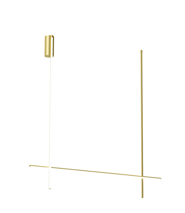 Flos Coordinates Ceiling 2 Long Lampada sospesa 176x186 alluminio Anodizzato Champagne