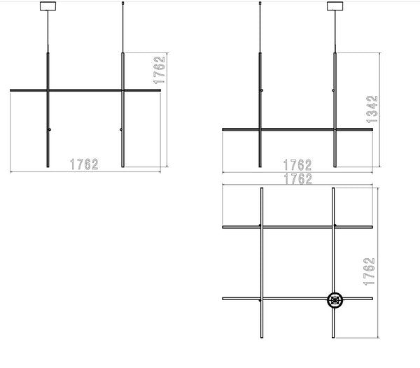 Flos Coordinates Module Suspension Lampada sospesa 176 cm alluminio Anodized Champagne